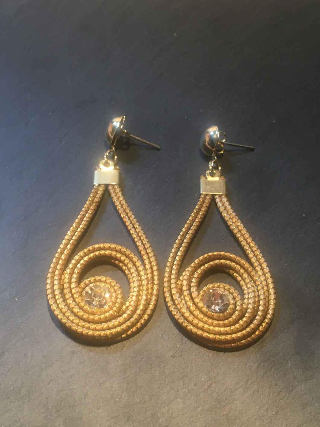 VORTICE LUNGO STRASS ORECCHINI